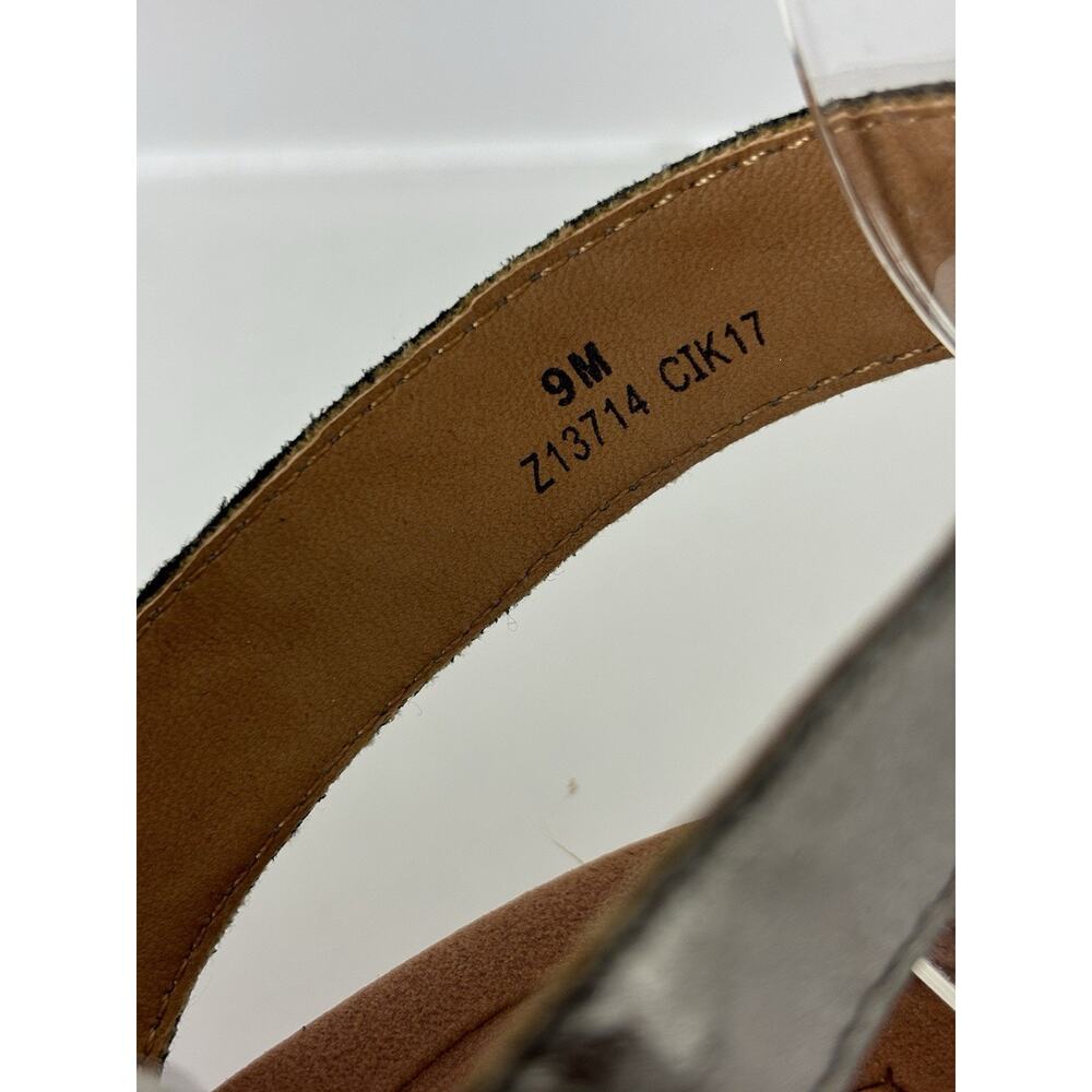 BOC Metallic Silver Cork Wedge Slingback Sandals Sz 9 Faux Leather Boho Comfort‎ - Picture 13 of 14